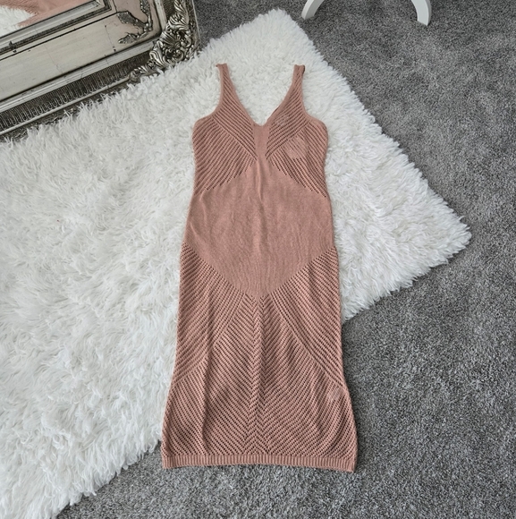FCT With Love Pointelle Knit Tank Dress. Nude. Size Large. New. - Picture 4 of 9